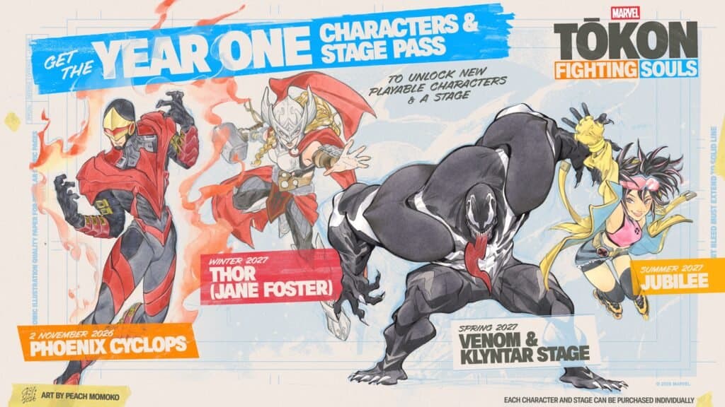Marvel Tōkon: Fighting Souls revela o elenco completo de personagens do primeiro ano de DLC