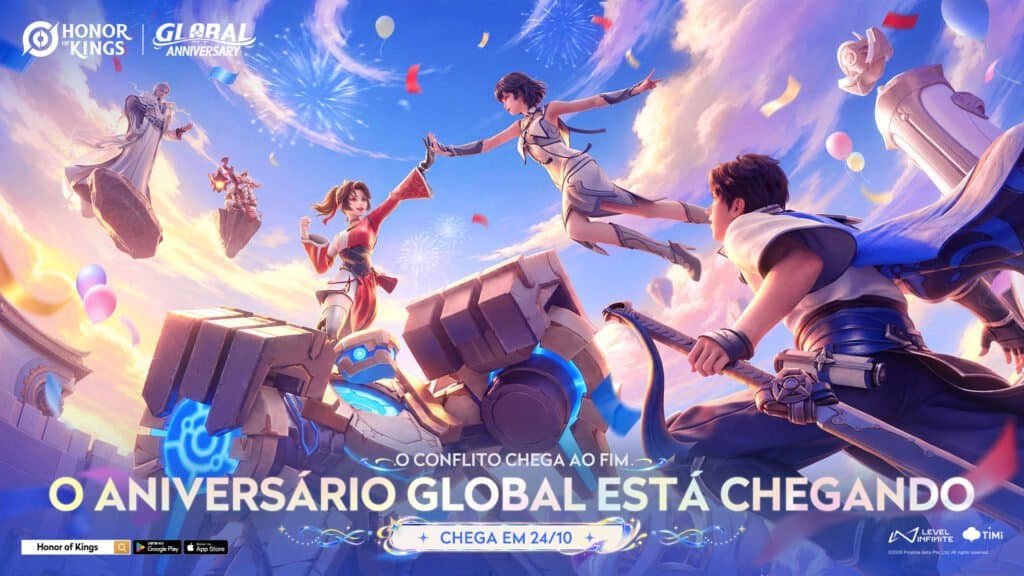 Honor of Kings celebra aniversário com herói Dunshan gratuito e recompensas