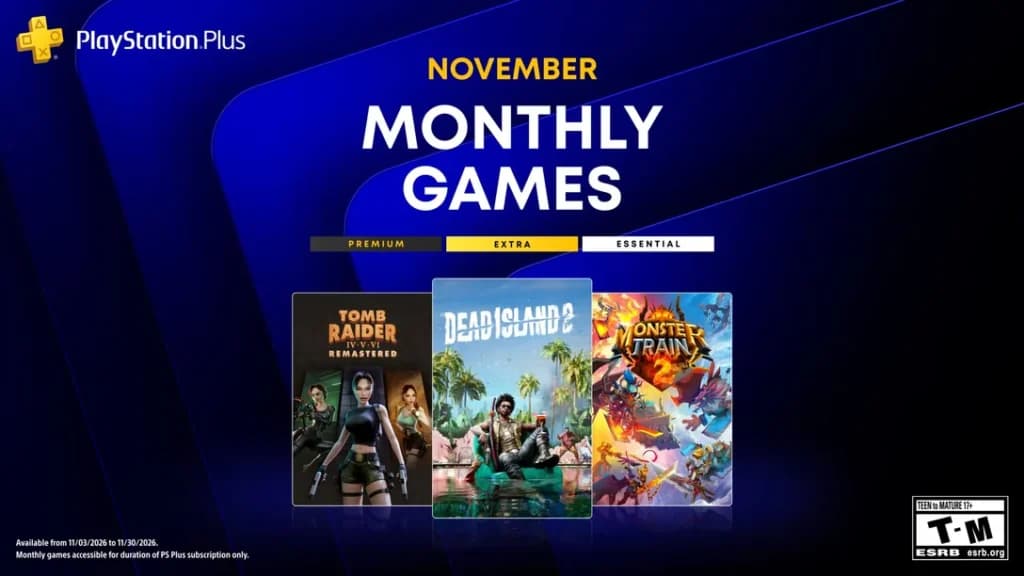 PlayStation Plus de novembro destaca Dead Island 2, Tomb Raider IV – VI Remastered e Monster Train 2